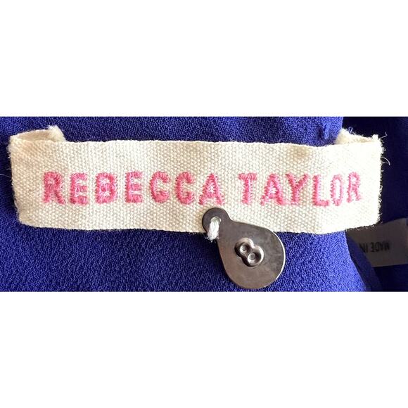 Rebecca Taylor Mini Dress Women Size 8 Blue Coquette Flowy Sleeveless Party - Picture 4 of 12